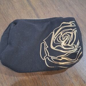Elegant Black and Gold Makeup Bag